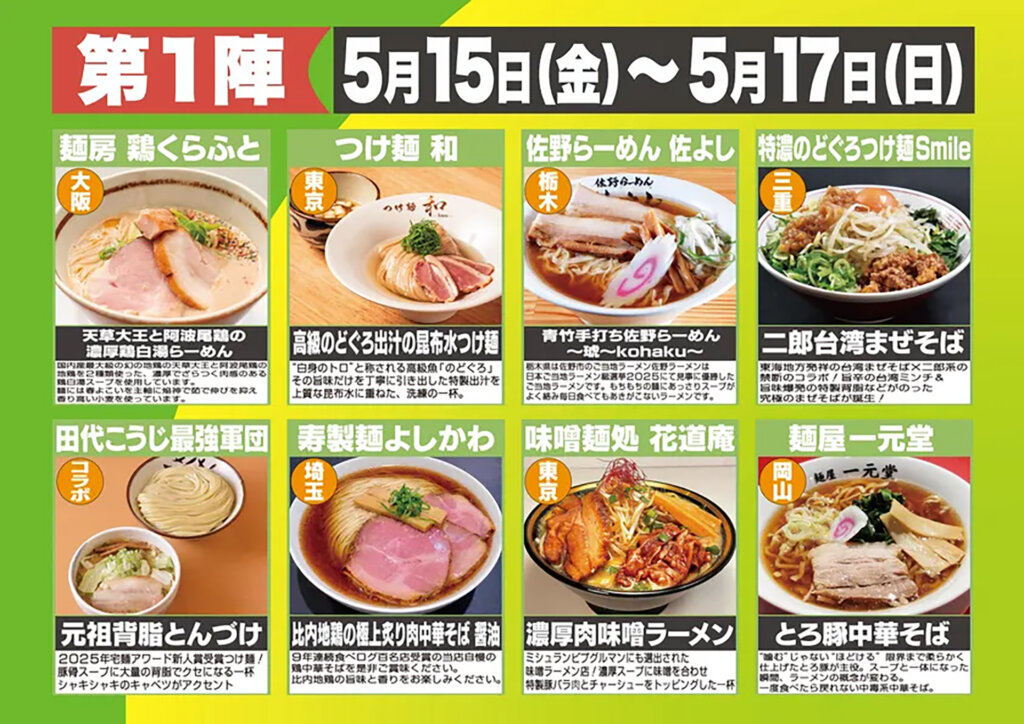八街!激うま!ラーメン祭2026 販売ラーメン