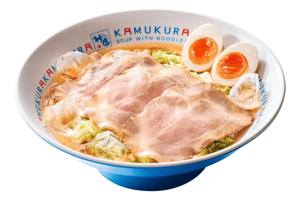 どうとんぼり神座　冷たいおいしいラーメン　炙り小チャーシュー煮卵