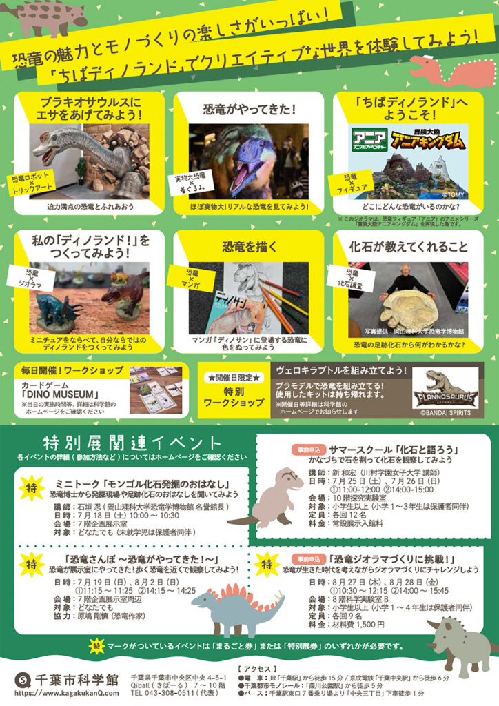 ちばディノランド チラシ裏面