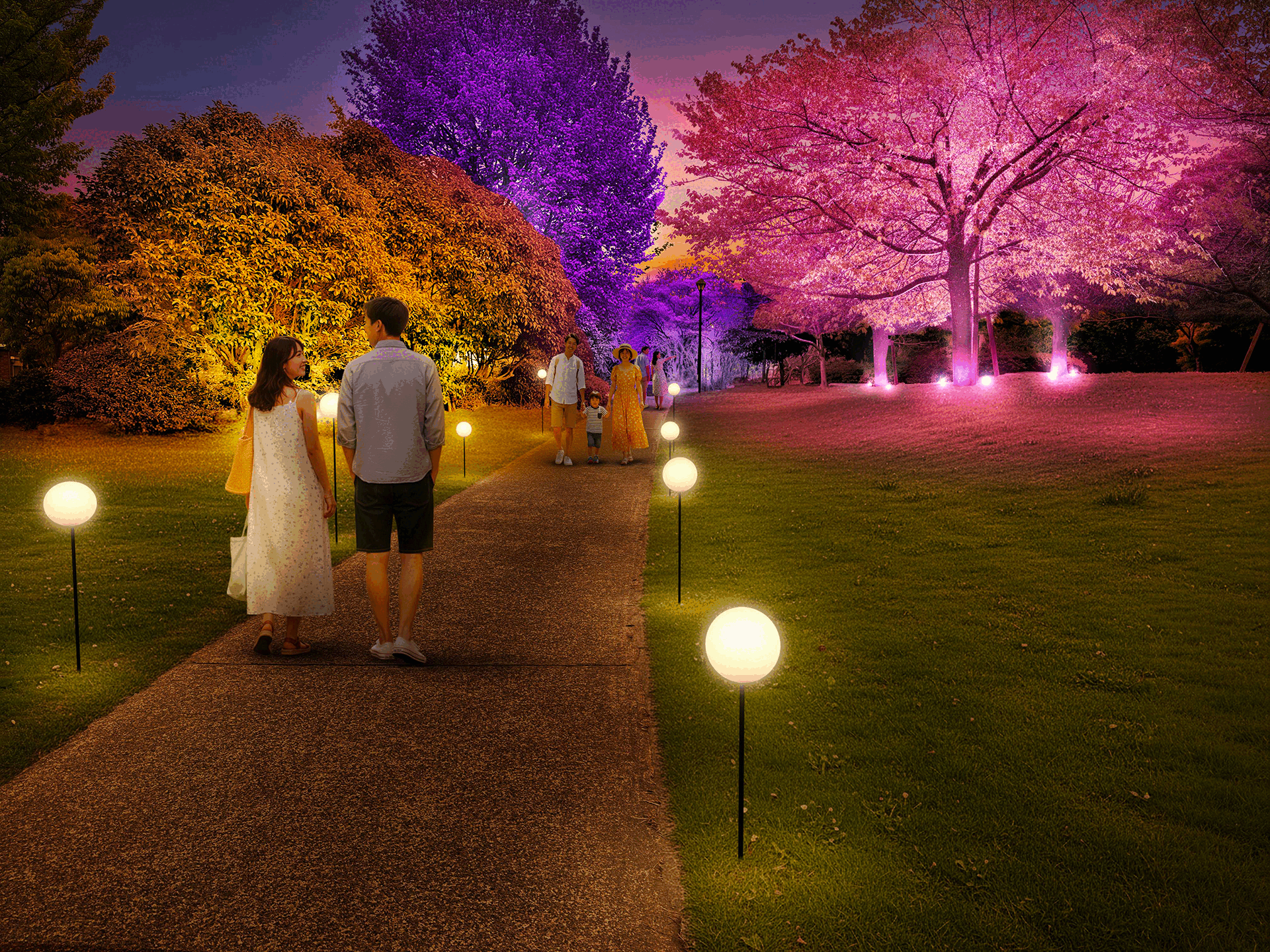 「花と光のムーブメント」葛西臨海公園　マジックアワー いのちがつながる時間　会場風景