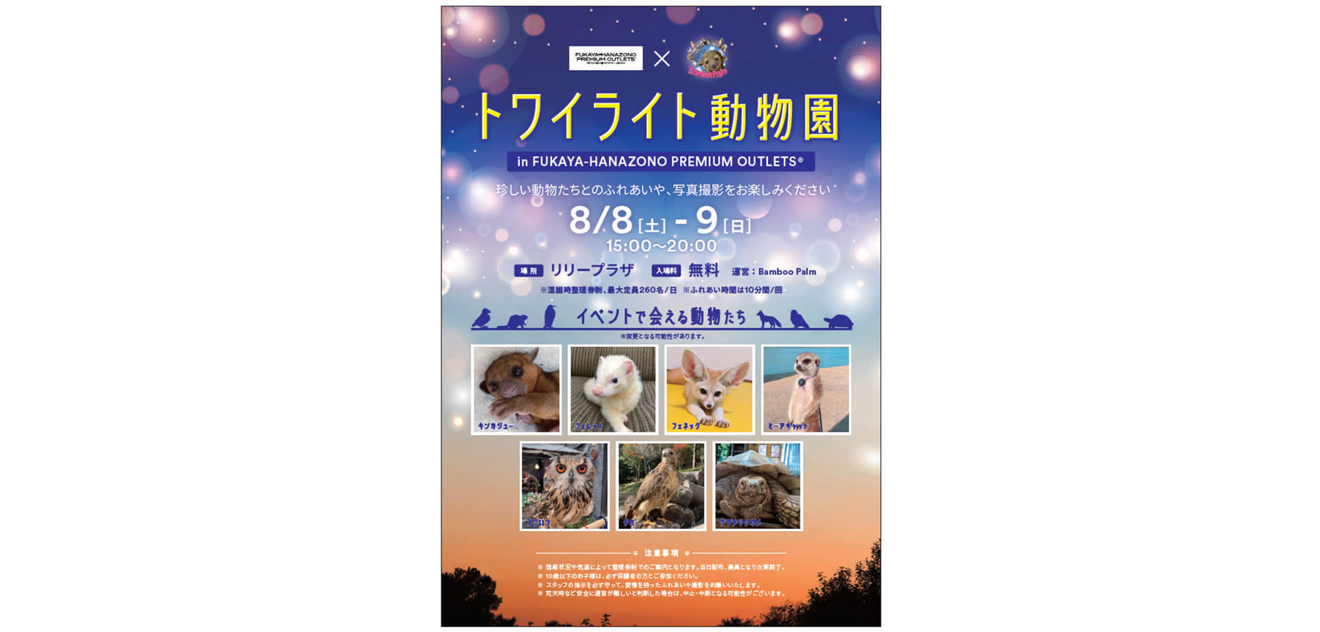 トワイライト動物園 in ふかや花園プレミアム・アウトレット チラシ