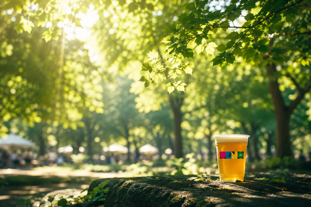 森林浴をするビール