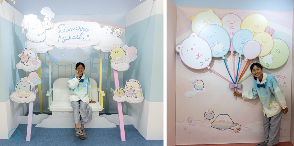 すみっコぐらし わくわくパーク 写真撮影する子ども