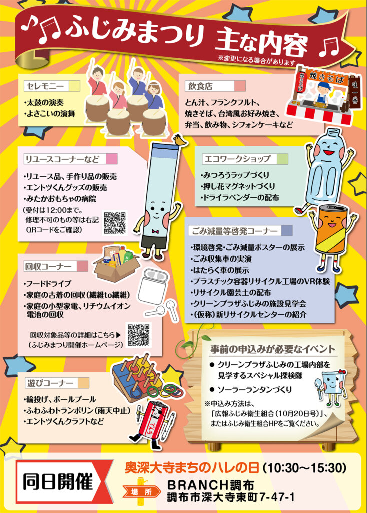 第14回ふじみまつり　チラシ　裏